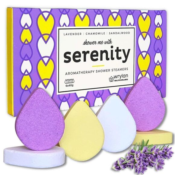 Aromatherapy Shower Steamers (6 Pack XL) Bath Bomb Tablets with Lavender Essent